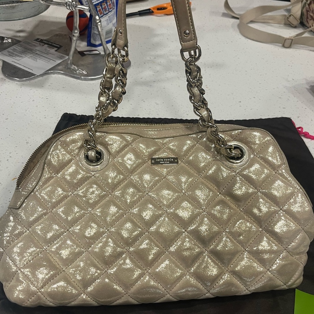 Kate Spade Quilted Gold Shoulder Bag